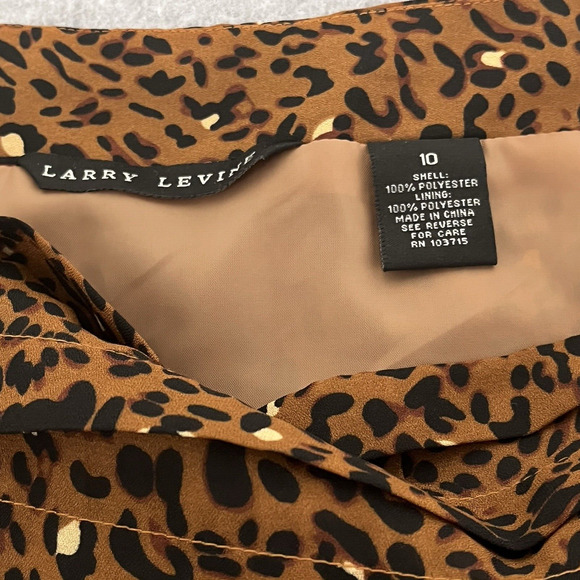 NWT Larry Levine Animal Print Skirt Tiered Lined SZ 10 Cheetah Leopard Edgy - Picture 4 of 9